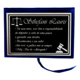 Capa De Veludo E Placa De Homenagem Personalizada Advogado