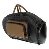 Capa Flugelhorn Pvc Emborrachado Preto Marrom C/ Pelúcia