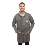 Capa Jaleco Avental Guarda Pó Brim Manga Longa Uniforme