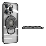 Capa Magnética Com Suporte De Metal Para iPhone Com Lente