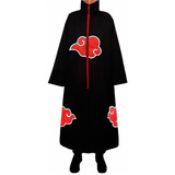 Capa Manto Akatsuki Naruto Cosplay Fantasia Itachi - Zíper