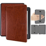 Capa Novo Kindle Paperwhite 4 (10ªg) Alça Couro Marrom + 4 Brindes