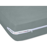 Capa P/ Colchão Malha Casal Padrão 15cm Altura 100% Cor Cinza