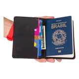 Capa P/ Passaporte Documentos Cartões/cédulas Couro
