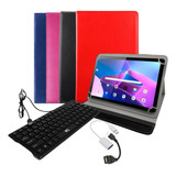 Capa P/ Tablet M10 10 Polegadas Universal Kit Teclado + Otg