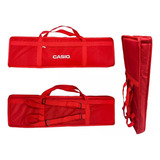 Capa P/ Teclado Casio Cts 61 Teclas Vermelho Com Alças