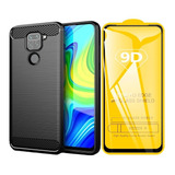  Capa P/ Xiaomi Redmi Note 9 Tela 6.53 Queda + Pelicula Full