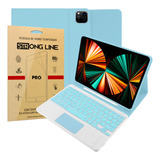 Capa P/ iPad Pro 12.9 2021 Teclado Touch Colorido + Pelicula