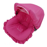Capa Para Bebê Conforto + Capota/ Protetor De Sol Rosa Pink