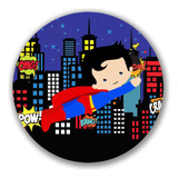Capa Para Painel Redondo 50cm Tema Superman Super Homem