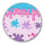 Capa Para Painel Redondo Tema Smile Splash I Love Slime