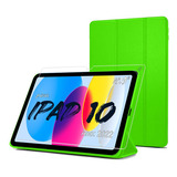 Capa Para iPad 10 Geração 10.9 A2696 + +pelicula De Vidro Cor Verde-limão