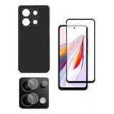 Capa + Pelicula Vidro 3d + P Cam P/ Xiaomi Redmi Note 13 Pro