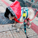 Capa Pet Cão Vermelha Chuva Capuz Roupa Reflexiva Tam 7 G