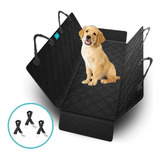 Capa Pet Para Transporte Gato Cães Banco Do Carro + 3 Guias Cor Preto