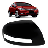 Capa Retrovisor Civic 2012 2013 2014 2015 2016 Preta C/ Furo