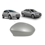 Capa Retrovisor Prata Bari Esquerda Fiat Punto 2008 Até 2017