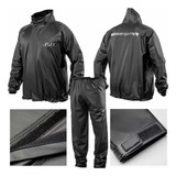 Capa Roupa Chuva Delta Flex Pvc Preta Moto Motoqueiros