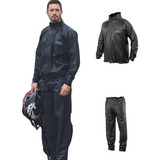 Capa Roupa Chuva Delta Flex Pvc Preta Moto Motoqueiros