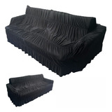 Capa Sofa Retratil 2l Deslisante Ambiente Agradável E Bonito Cor Preto