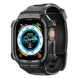Capa Spigen Rugged Armor Pro Para Apple Watch Ultra (49mm) Cor Da Caixa Preto Cor Da Pulseira Preto