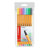 Capa Stabilo Point 88 Pastel Marker Pastel De 0,4 Mm E 8 Cores
