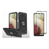 Capa Super Proteção Para Galaxy A12 / M12+ Pelicula Vidro 3d