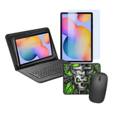 Capa Teclado P/ Tablet Tab S6 Lite+ Película + Mouse Sem Fio