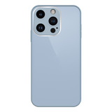 Capa Traseira Compatível Com iPhone 14 Pro Max Vidro 9d Cor Azul Bebe