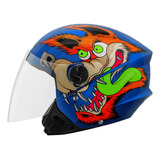 Capacete Aberto New Liberty 3 Coyote Brilhante Azul 56