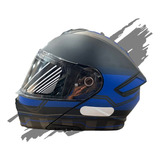 Capacete Articulado Masculino Ebf Xtroy Fosco Azul Robocop