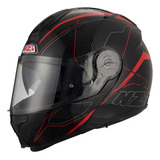 Capacete Articulado Nzi Combi2 Sword Preto Red +brinde
