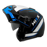 Capacete Articulado Robocop Mixs Captiva Route Viseira Solar Cor Azul-brilhante Tamanho Do Capacete 62