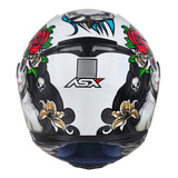 Capacete Asx Eagle Catrina Branco Brilho Feminino Masculino Tamanho Do Capacete 56-s