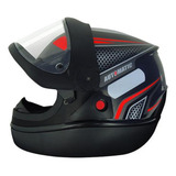 Capacete Automático Preto Com Vermelho Modelo San Marino Fw3
