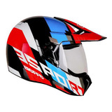 Capacete Bieffe 3 Sport Adventure Preto/azul/vermelho 60
