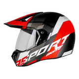 Capacete Bieffe 3 Sport Adventure Preto/grafite/vermelho 60