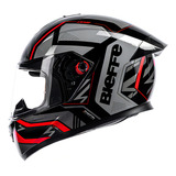 Capacete Bieffe B12 Phanton Esportivo Preto Moto Aerofolio Cor Preto Vermelho Brilho Tamanho Do Capacete 60