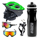 Capacete Ciclismo + Garrafa Térmica + Óculos Bike