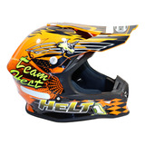 Capacete Cross Mx Bull Orange Helt Tamanho 58