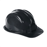 Capacete De Segurança Aba Frontal Com Carneira Proteção Preto - Plastcor Obra