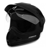 Capacete Ebf Motard C/ Viseira Motocross Trilha Preto
