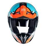 Capacete Enduro Bieffe 3 Sport Adventure Preto E Laranja
