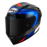 Capacete Fechado Moto Suomy Track-1 Glam Azul Fxm Novo