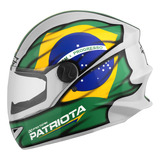 Capacete Fechado R8 Patriota Brasil Nação