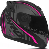 Capacete Feminino Rosa Fechado Pro Tork G6 + Viseira Fumê