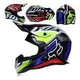 Capacete Fox Motocross Dh, Fr Bike Cor Preto + Oculos Brinde