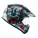 Capacete Helt Cross Vision Angel 58 C/ Viseira Antirrisco