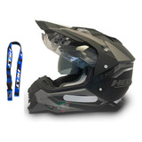 Capacete Helt Masculino Trilha Motocross Viseira Titanium