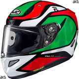 Capacete Hjc Rpha 11 Deroka Esportivo Tri-composto Alta Proteção Para Motociclista Vai Com Viseira Fume Extra + Pinlock Verde / Vermelho Tamanho 60